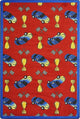 Playful Patterns Rug, Start Your Engines, 5'4"x7'8", Red