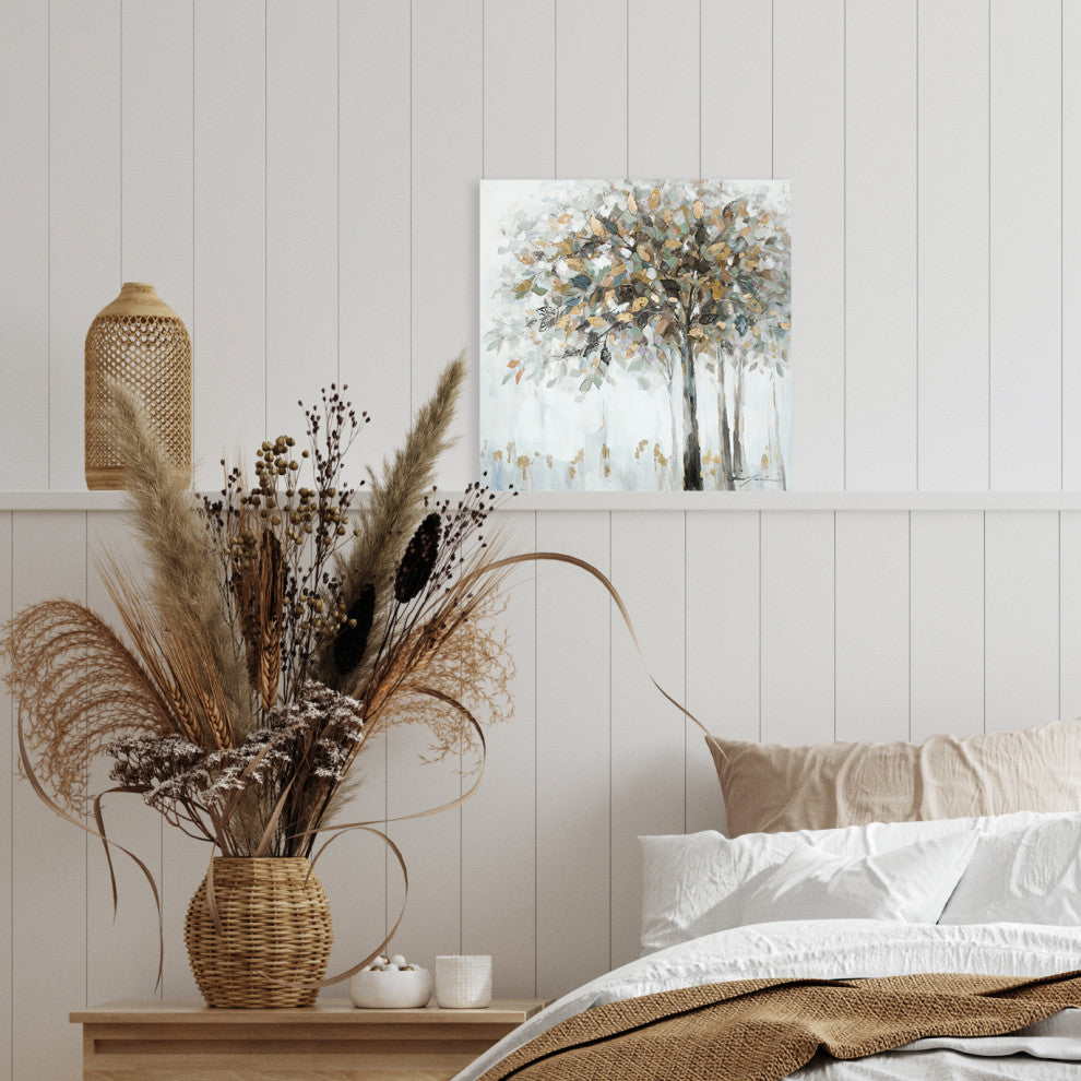 Abstract gold tree - Oil Painting Print on Wrapped Canvas, canvas wall decor, 12