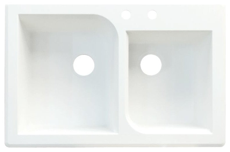 33.0625-in x 22.0625-in Drop-in Radius Granite Kitchen Sink