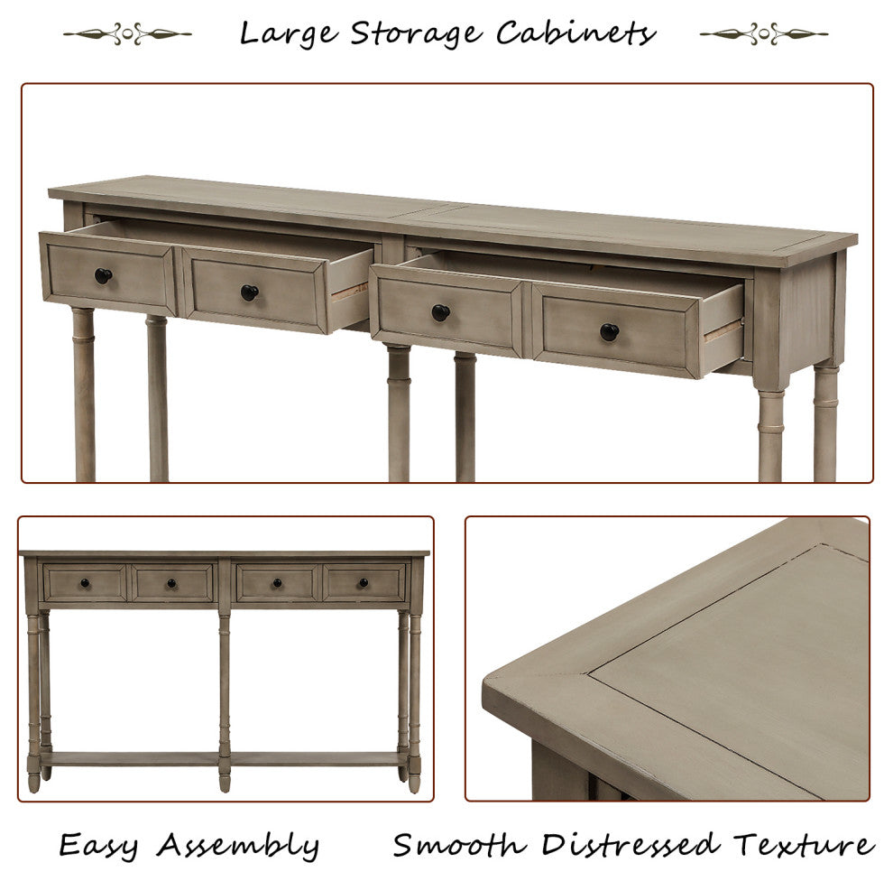 Console Table Sofa Table, Grey Wash