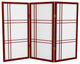 3' Tall Double Cross Shoji Screen, Rosewood, 3 Panels
