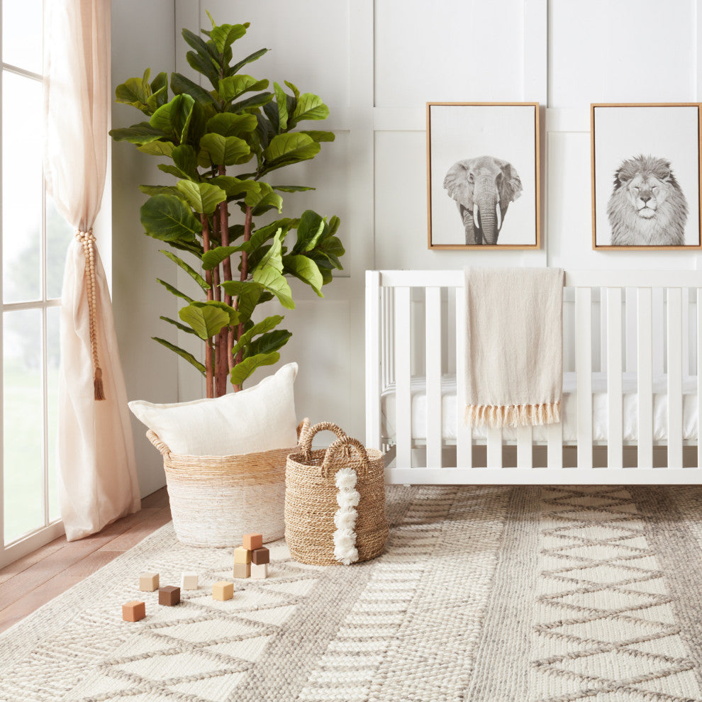 Jaipur Living Sandhurst Handmade Geometric Gray/White Area Rug, 5'x8'
