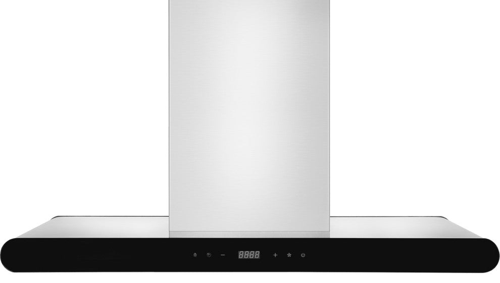 36 in. 400 CFM Island Range Hood Ducted Exhaust Kitchen Vent Tempered Glass