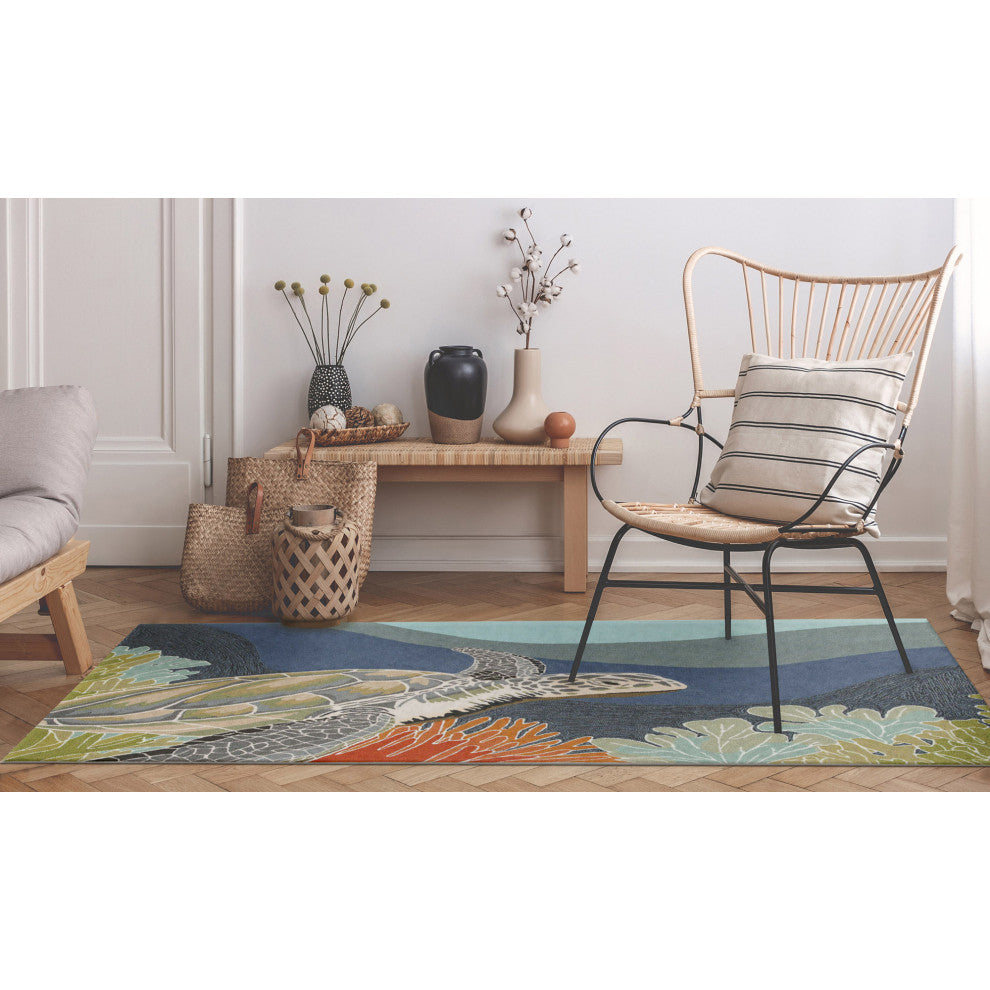 Ravella Akumal Indoor/Outdoor Rug, Ocean, 5'x7'6"