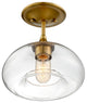 1-Light Semi-Flush Mount, Natural Brass