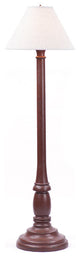 USA Handcrafted Wood Floor Lamp Textured Paint Finish, Red, Linen Shade