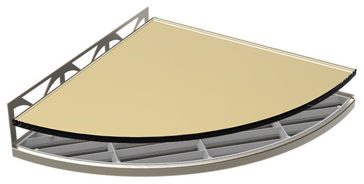 TileWare Structural Surfaces Claddy T-Shelf w/ Glass Cover, Basket