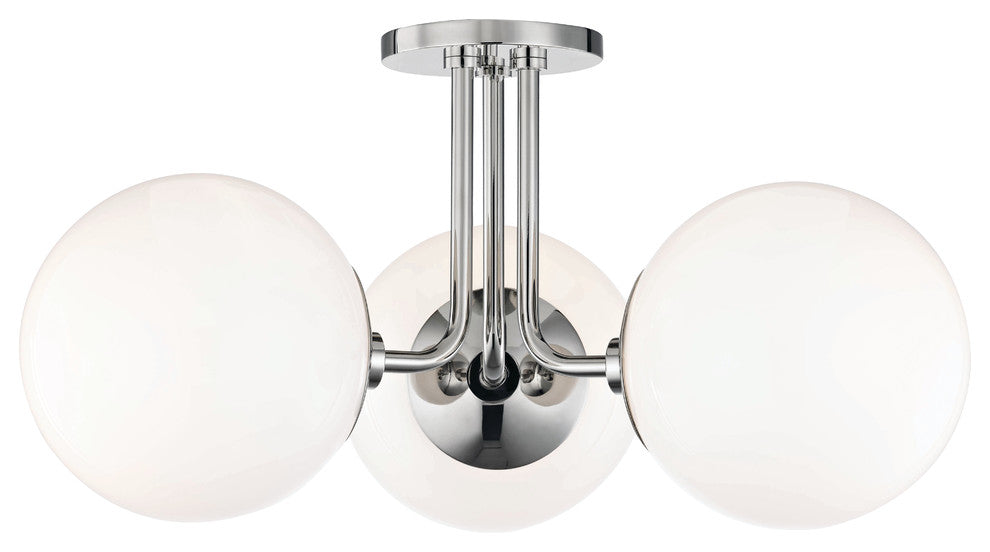 Stella 3-Light Semi-Flush Mount, Finish: Polished Nickel