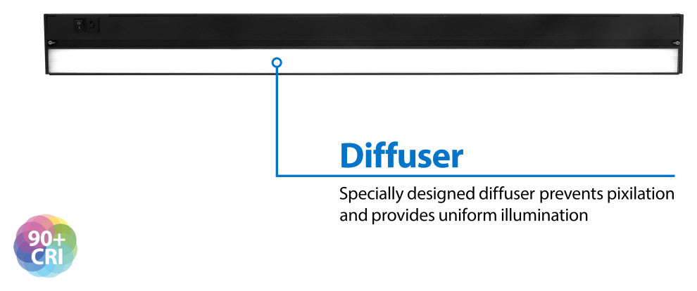 NUC-5 Series Selectable LED Under Cabinet Light, Black, 40