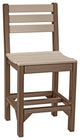 Set of 4 Poly Island Dining Chairs, Weatherwood & Chestnut Brown, Counter Height