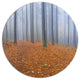 Foggy Dense Forest In Autumn, Modern Forest Disc Metal Wall Art, 11"