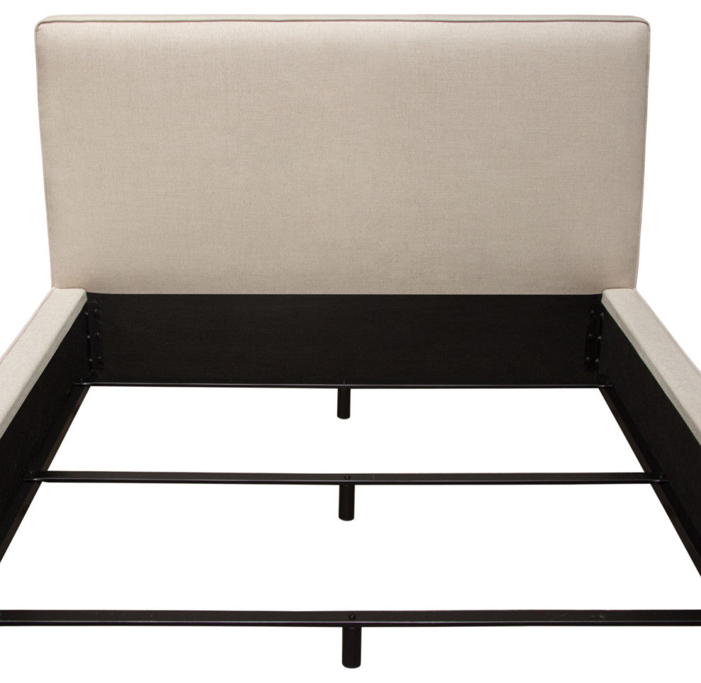 Cloud 43" Low Profile Queen Bed, Sand Fabric