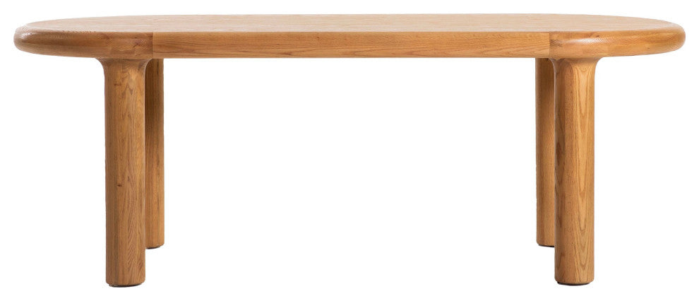 Destiny 83" Oval Solid Oak Dining Table, Brown