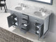 Caroline 60" Double Bathroom Vanity Set Gray, Marble Countertop