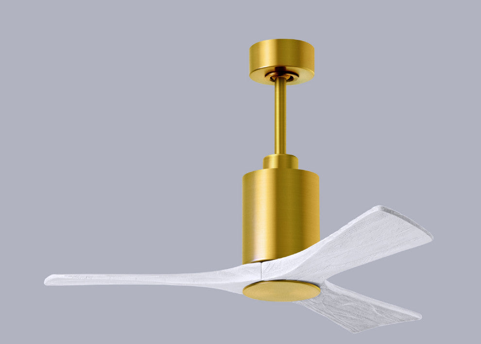 Patricia-3 3-Blade Ceiling Fan, LED Light Kit, Brushed Brass/Matte White, 42