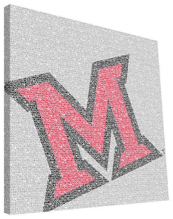 MIO Swoop Typo Canvas Print, 16"x16"