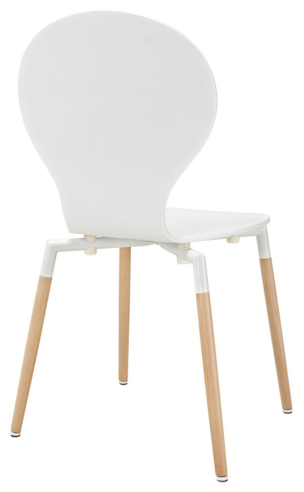 Modern Contemporary Kitchen Wood Dining Chair Set of 2 White