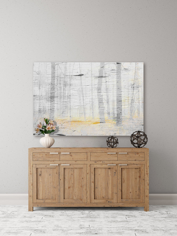 "Trees on Golden Ground" Painting Print on Wrapped Canvas, 18"x12"