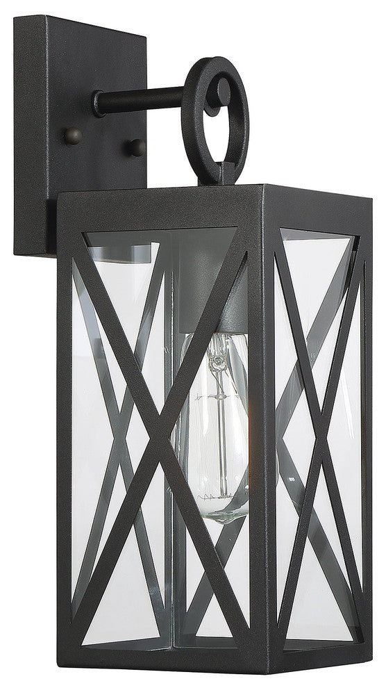 1-Light Exterior Wall Sconce, Black