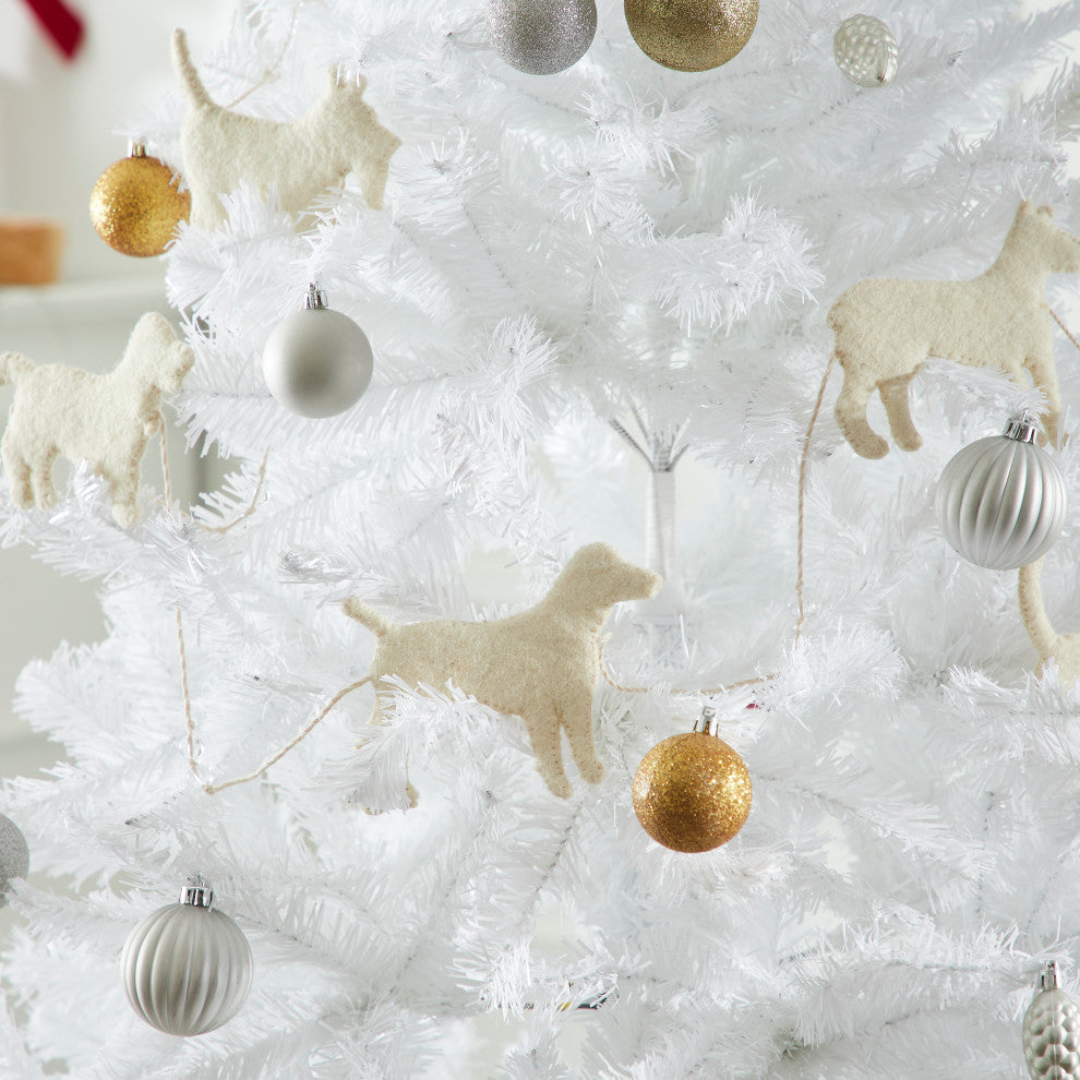 Handmade Dog Christmas Garland in Cream, 6"