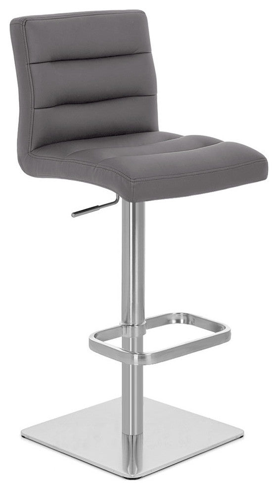 Lush Adjustable Height Swivel Barstool - Square Base, Slate