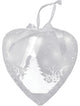 8" Pre-Lit LED White Sparkle Wintery Woods Scene Christmas Heart Ornament
