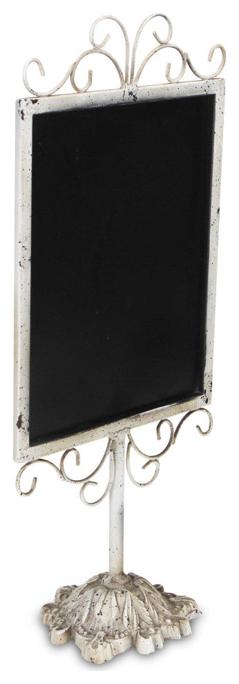 Shabby Chic Standing Vertical Chalkboard, White