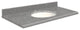 Quartz 49"x22" Vanity Top, Single Faucet Hole, Urban Grey, White Bowl