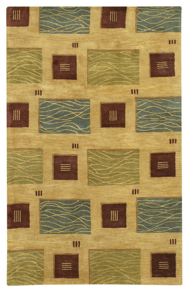 Alma Contemporary Squares Area Rug, 5'x7'6" Rectangle