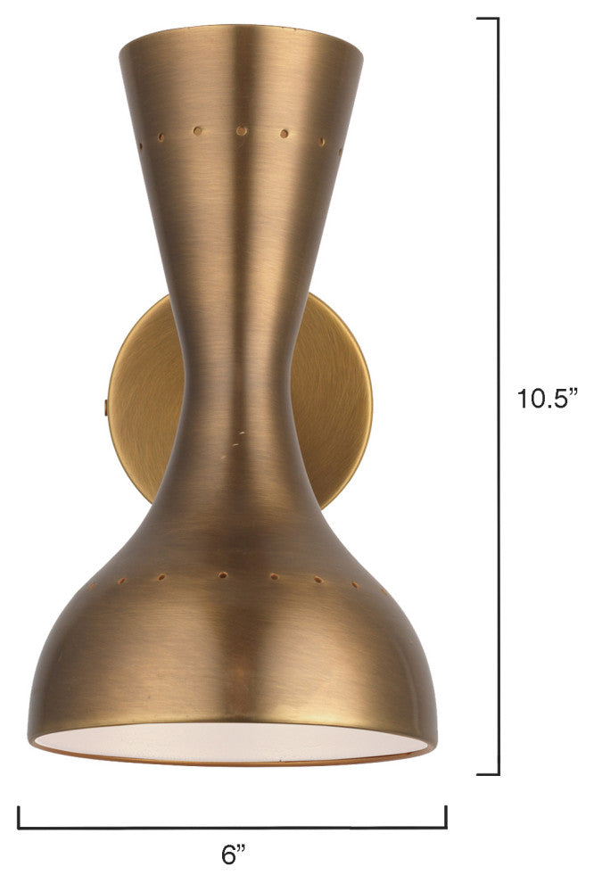 Pisa Wall Sconce, Antique Brass Metal