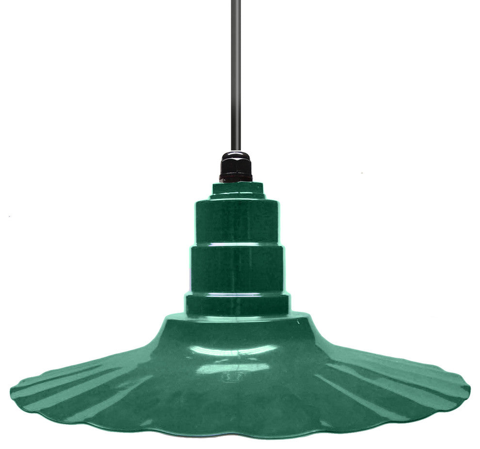 16" Radial Wave Pendant Light, Green, 16" Pendant Light, Black Cord