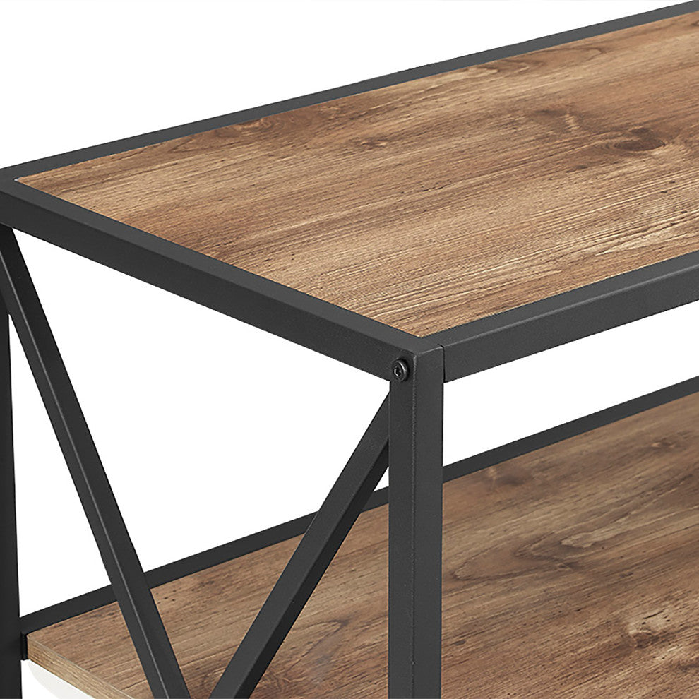 X Frame 40" Industrial Wood Bookshelf - Barnwood