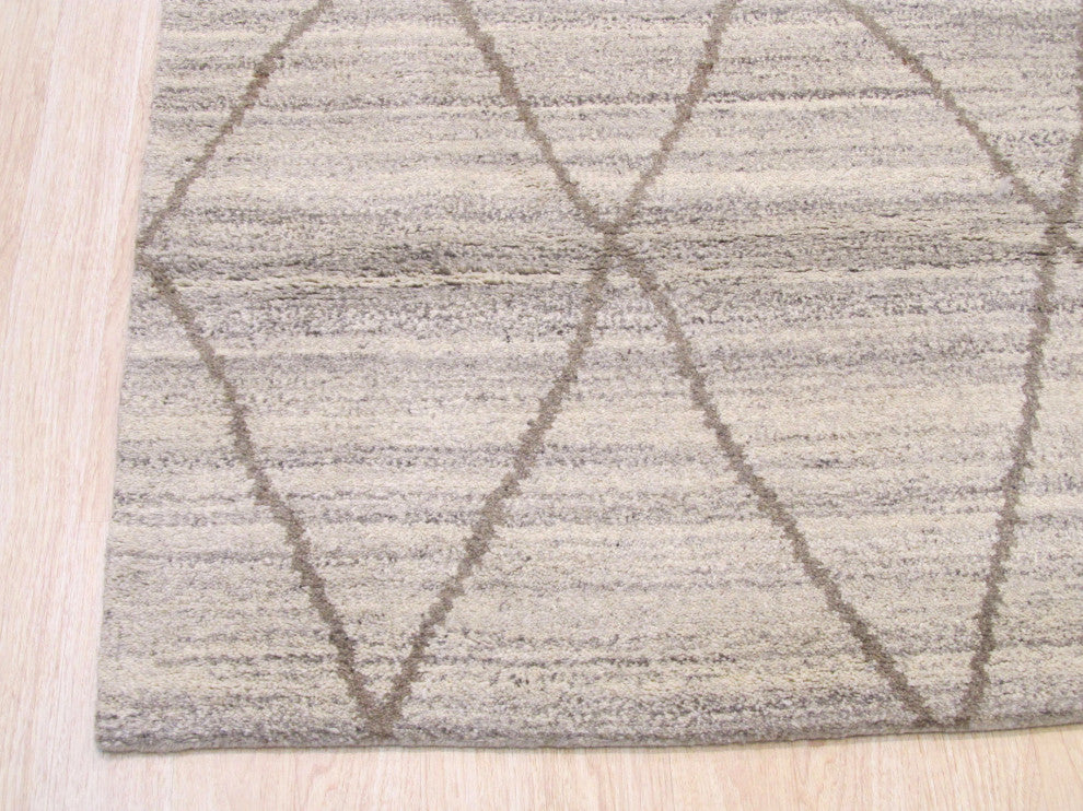 Ivory Transitional Trellis Moroccan Area Rug