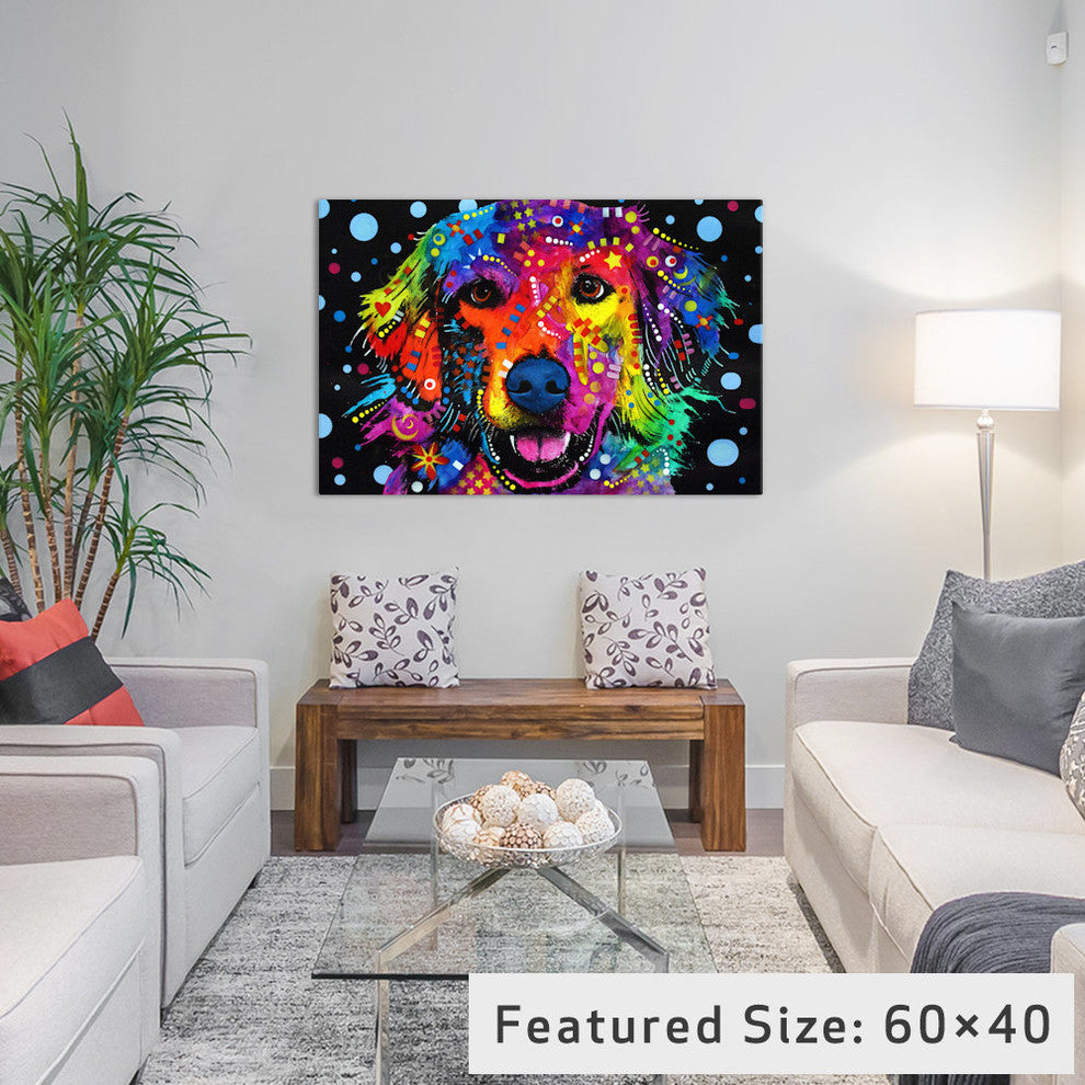 "Golden Retriever" by Dean Russo, 40x26x1.5"