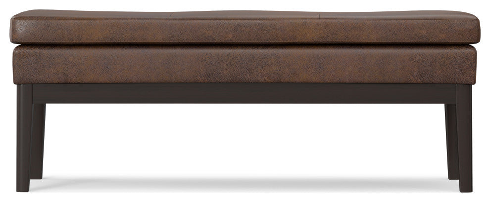 Carlson SOLID HARDWOOD Ottoman Bench, Distressed Chestnut Brown