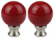 Ceramic Ball Lamp Finial, 2" Tall, Red, Set of 2