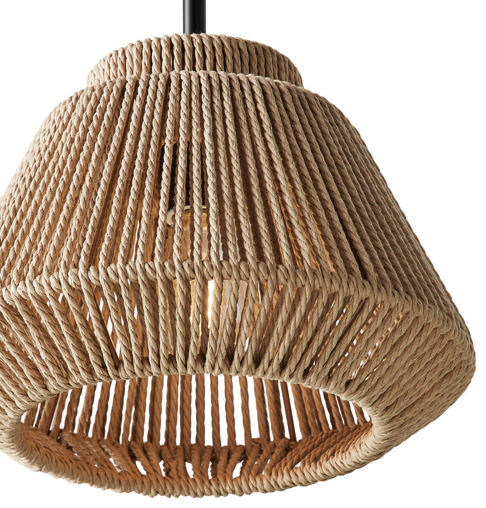 Eco Nido Natural Rope Pendant 1 Light 11.5"Lx11.5"Wx8"H