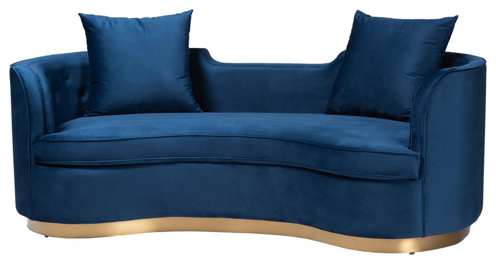Rosy Glam Navy Blue Velvet Sofa