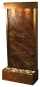 Harmony River Flush Mount Water Fountain, Brown Marble, Rustic Copper