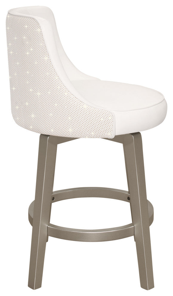 Hillsdale Stonebrooke Wood and Upholstered Swivel Stool, Counter Height