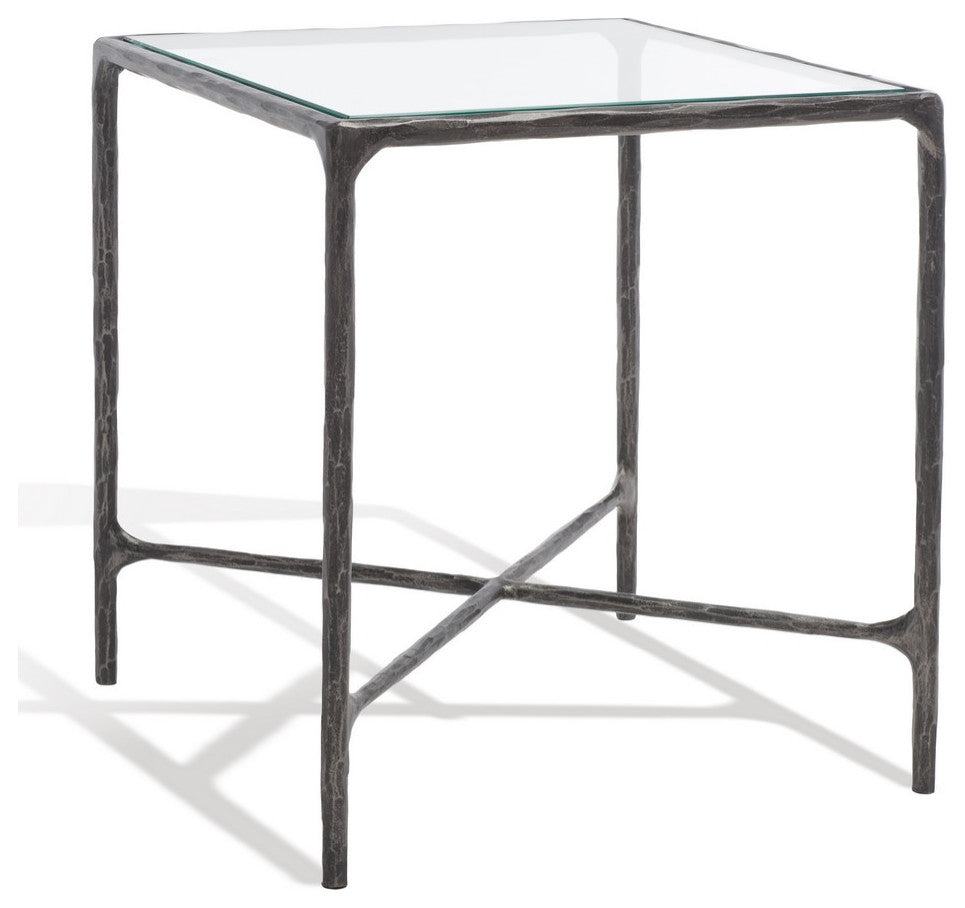 Safavieh Couture Jessa Forged Metal Square End Table, Black