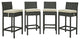 Modway Sojourn outdoor Patio Sunbrella Pub Chairs, Set of 4, Antique Canvas
