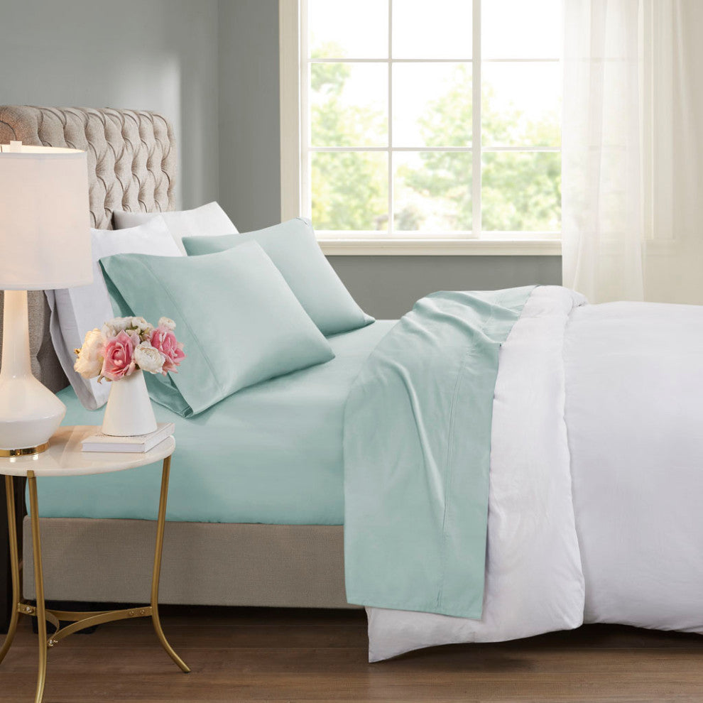 Beautyrest 600 Thread Count Cooling 4-Piece Sheet Set, Seafoam Green, Queen