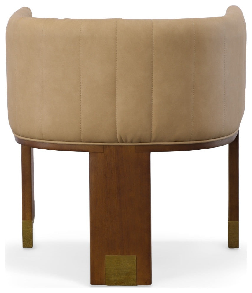 Modrest Elati Tan Vegan Leather Dining Chair
