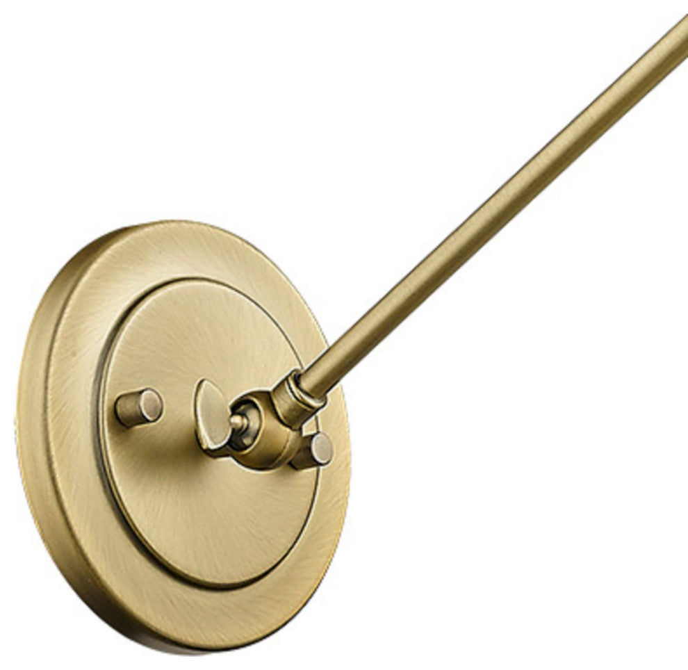 1 Light Wall Mount Cone shaped Adjustable Sconce in Aged Brass