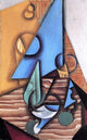 Juan Gris Bottle and Glass on a Table - 18" x 27" Premium Canvas Print
