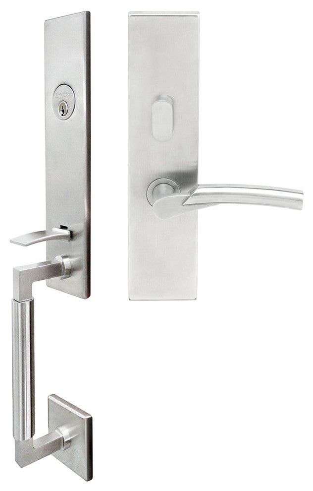 Phoenix Lever, Mortise Entry Handleset, Right Hand, Satin Stainless Steel