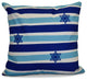 Decorative Holiday Pillow, Striped, Light Blue, 18"x18"