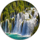 Waterfall Krka Panorama, Landscape Photography Round Wall Art, 11"