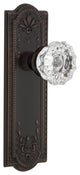 Meadows Plate Passage Crystal Glass Knob, Timeless Bronze